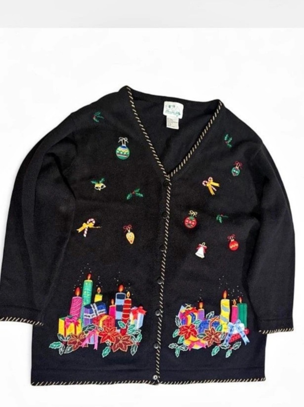 Vintage Quacker Factory Christmas Cardigan Sweater